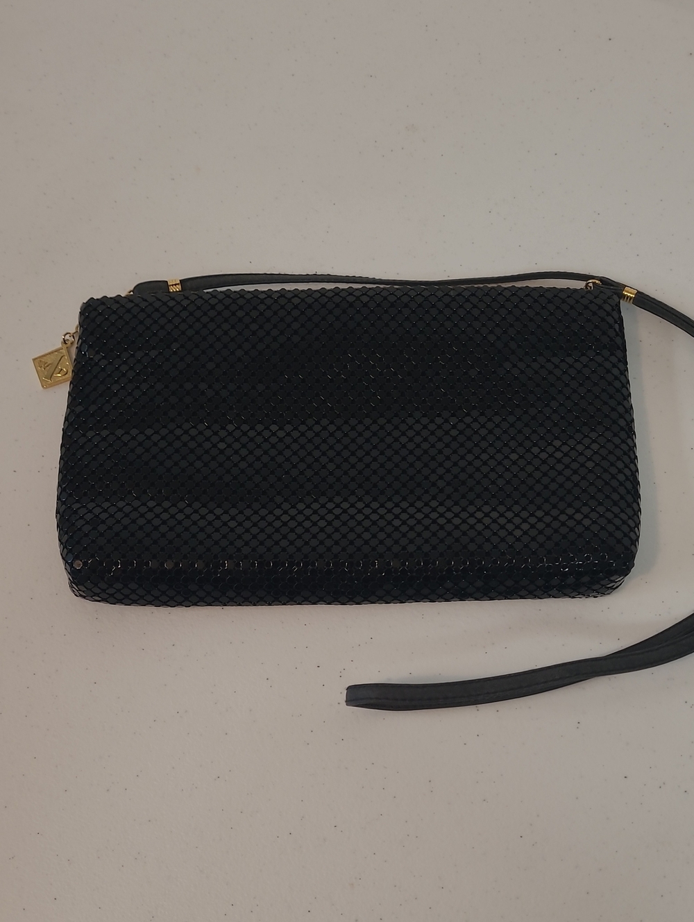 Whiting And Davis Black Mesh Evening Crossbody/Clutch Bag Perfect Condition!